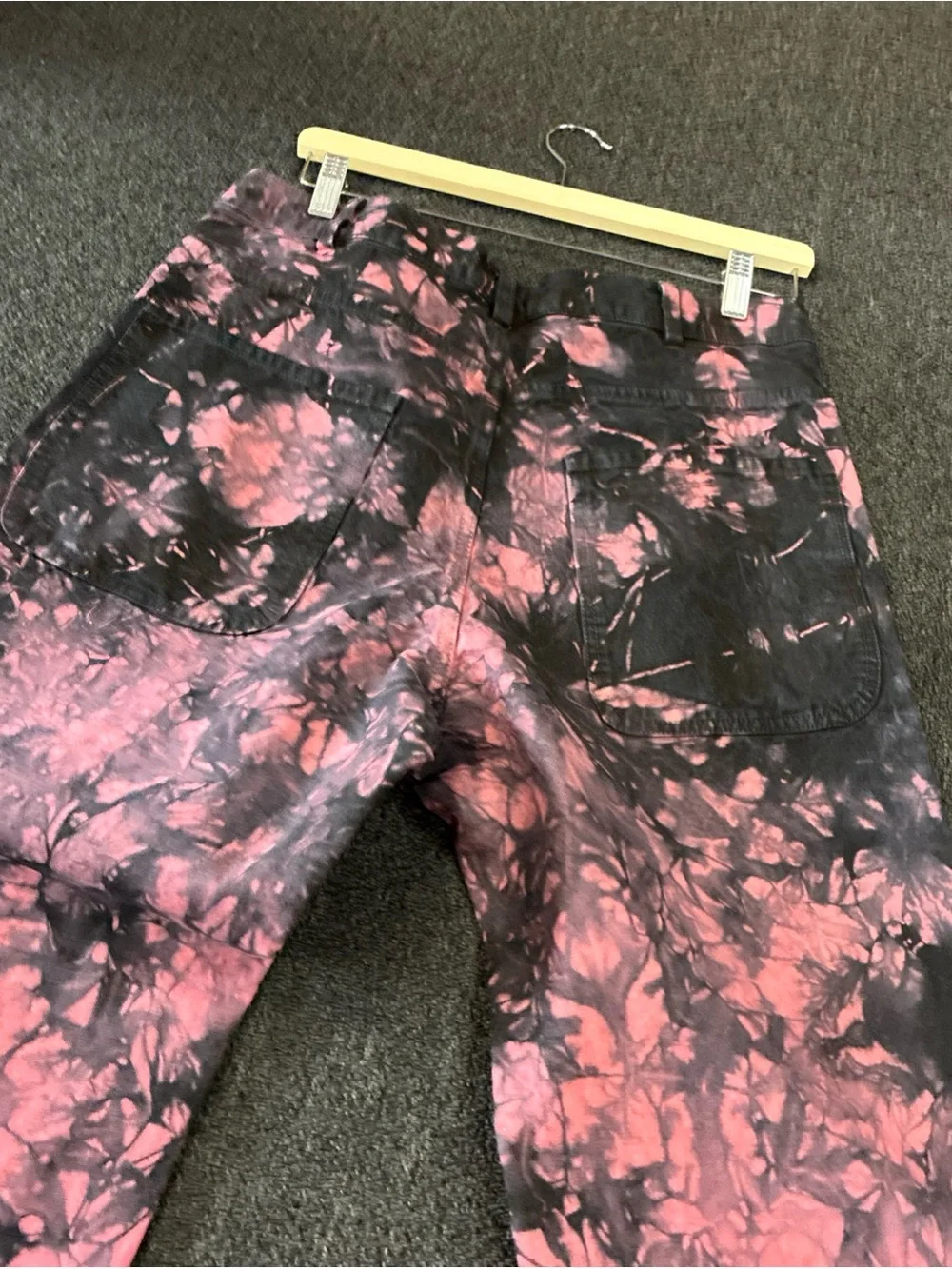 Men Market My Chemical Romance Jeans Black/Pink Tyedye Skater Grunge Goth SZ 34